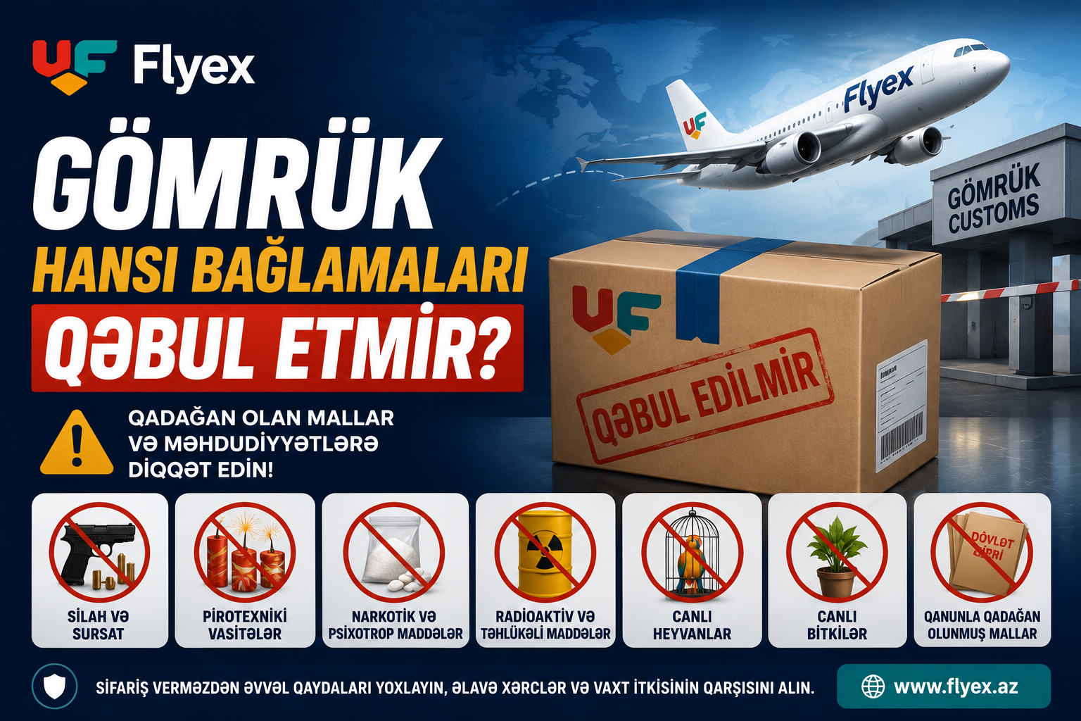 Gömrük Hansı Bağlamaları Qəbul Etmir? (2026 Tam Siyahı) | Flyex